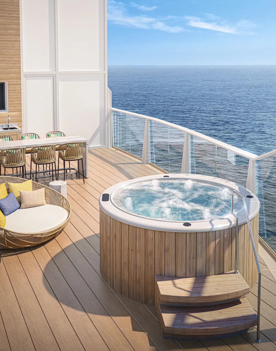 Luxury cruise balcony suite